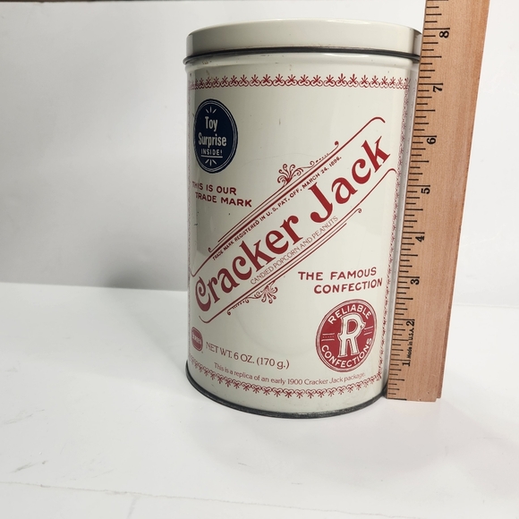 1980 Vintage Tin Kitchen Canister Cracker Jack Popcorn Confection EMPTY - Picture 12 of 16